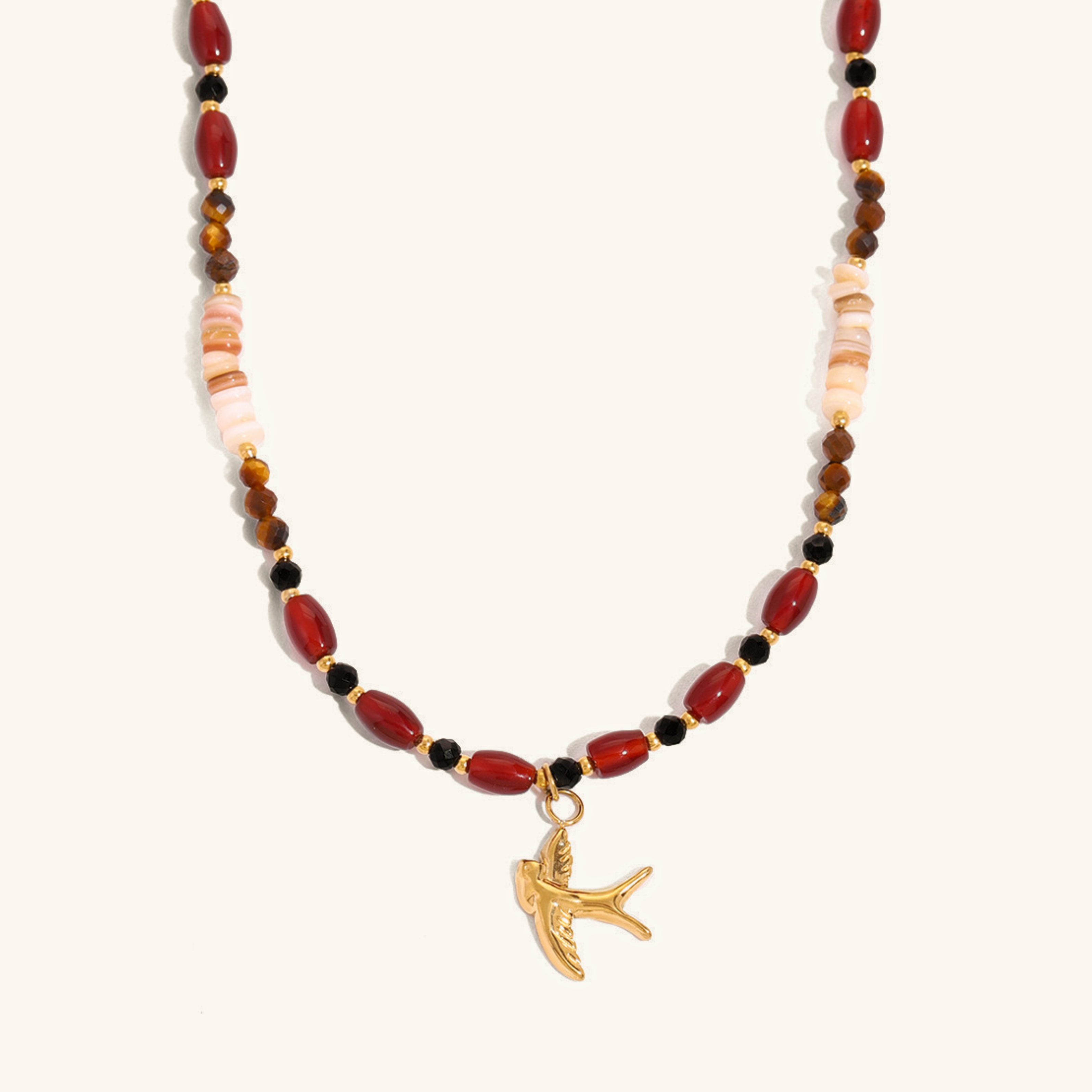 Sierra Tiger Eye Beaded Necklace