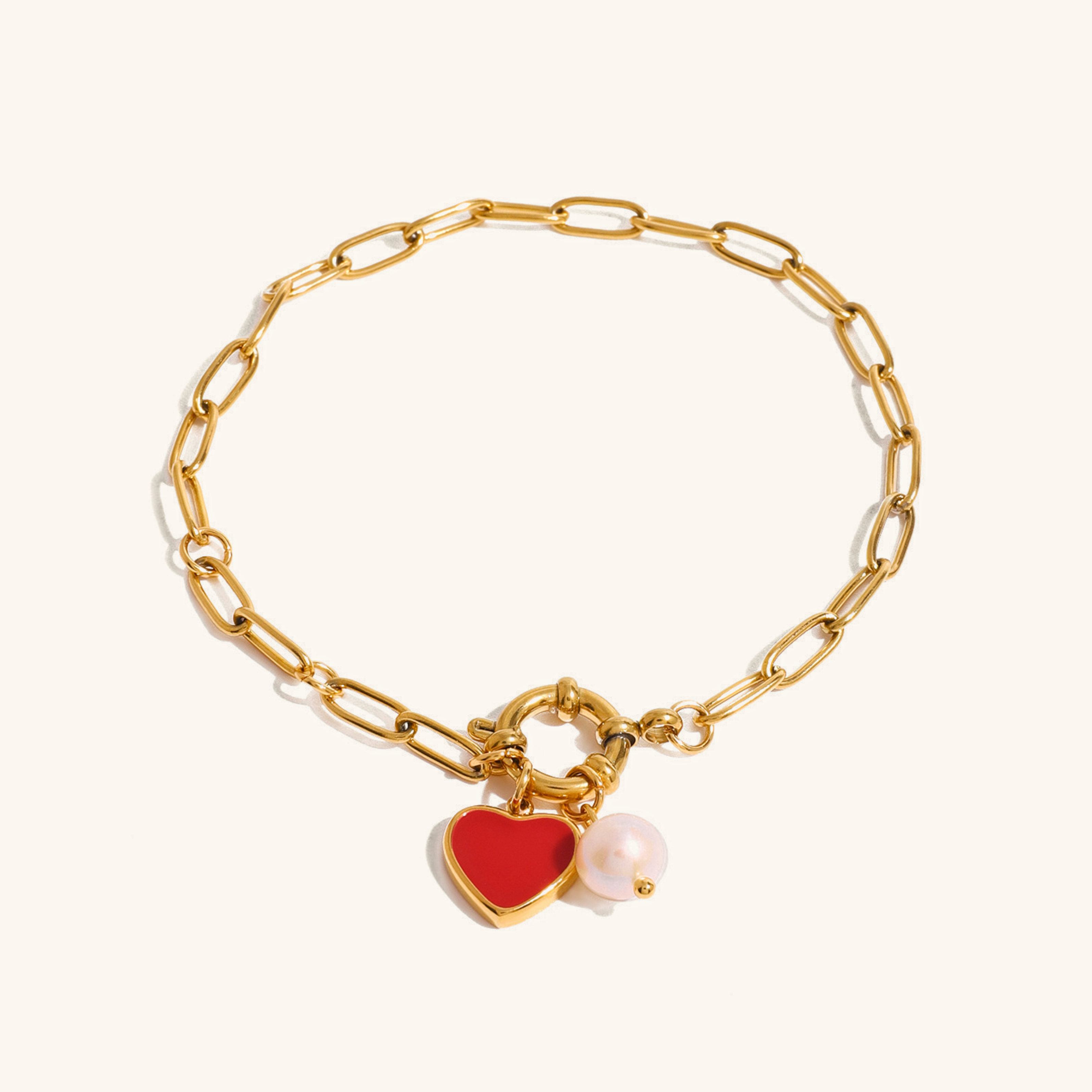 Nerissa Heart Necklace and Pearl Bracelet