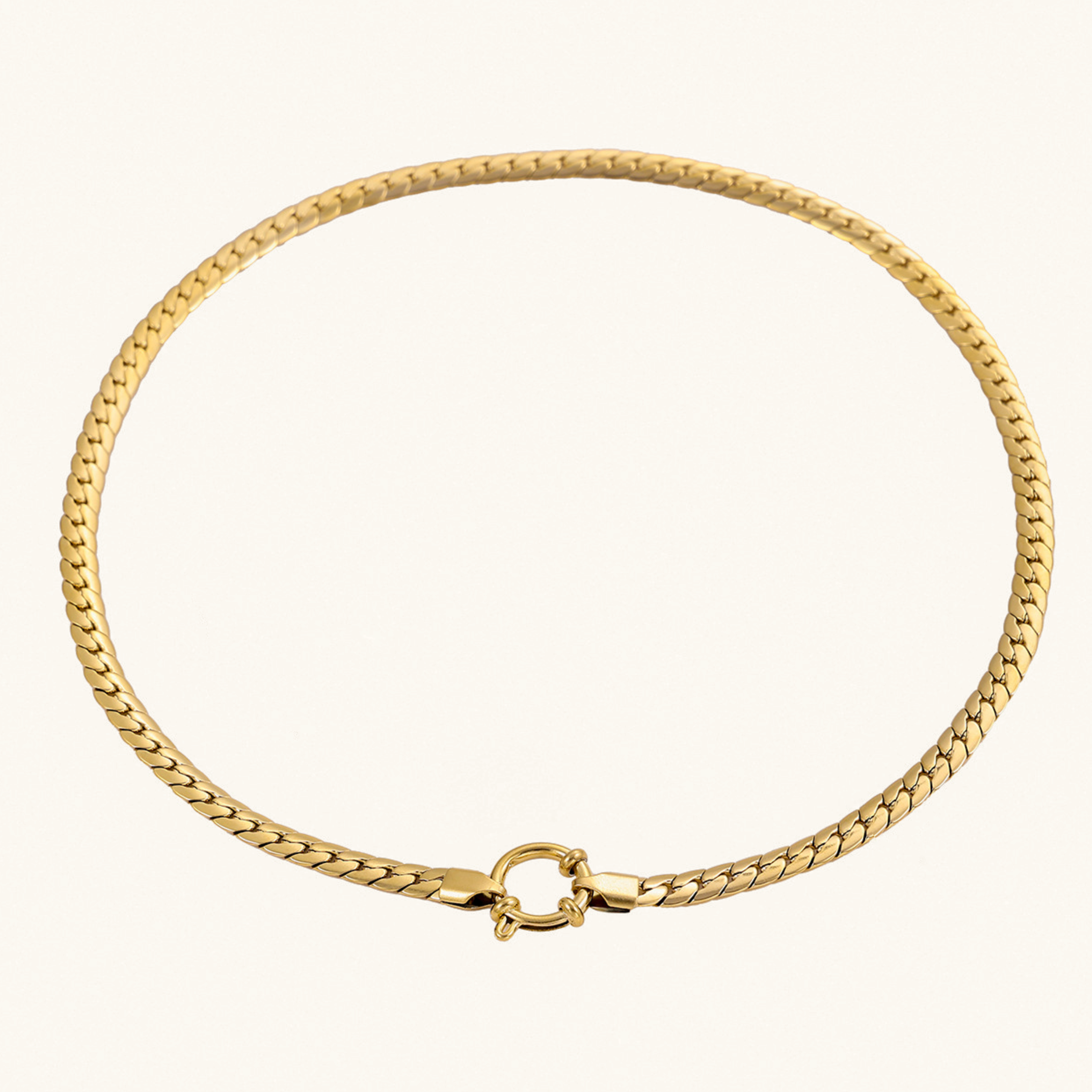 Gardenia Gold Herringbone Necklace