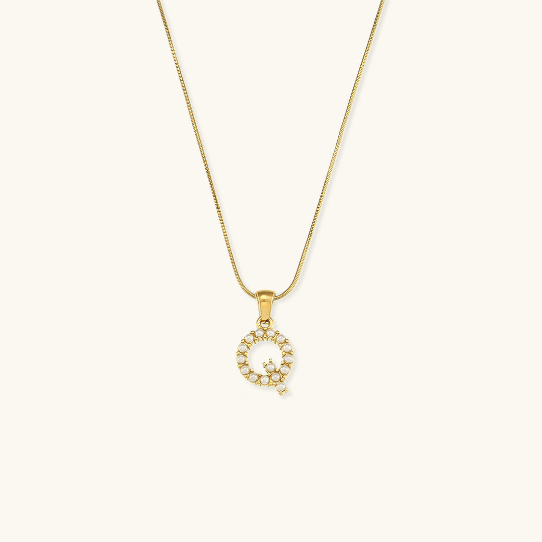 Initial Letter Pearl Necklace by Augustine