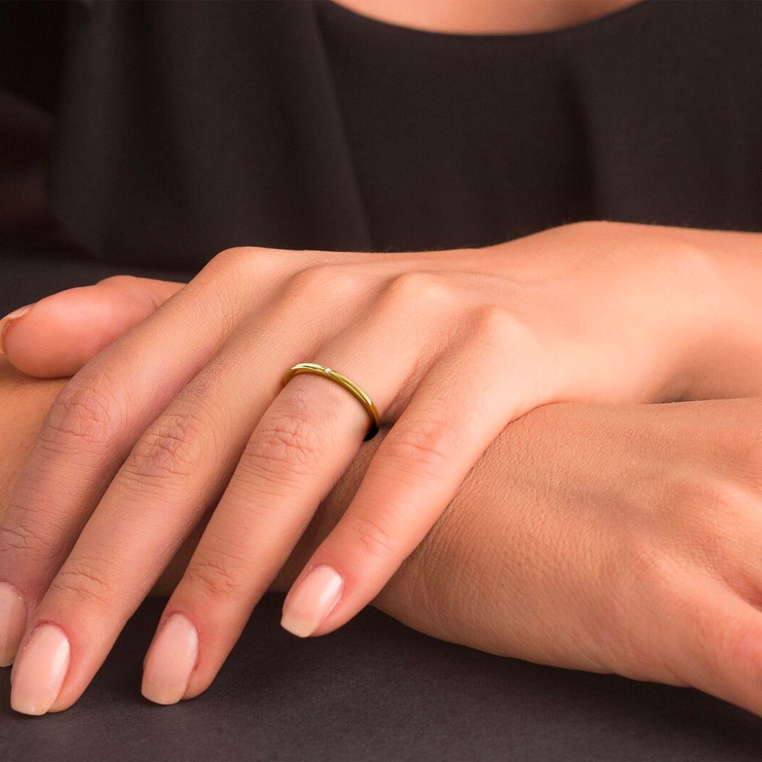 Grått Gullring - Elegant Grey Gold Ring