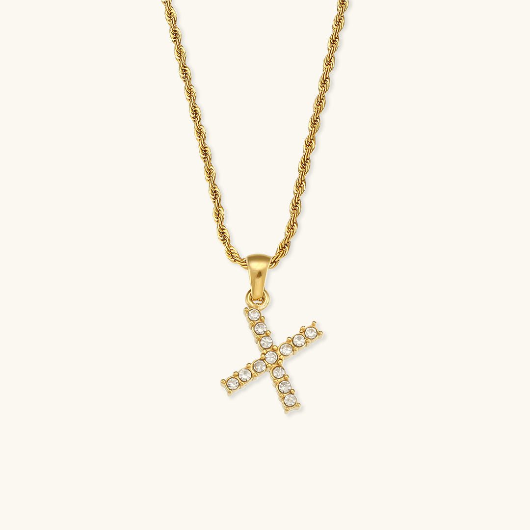 Maeve Bokstav Initial Diamant Smykke