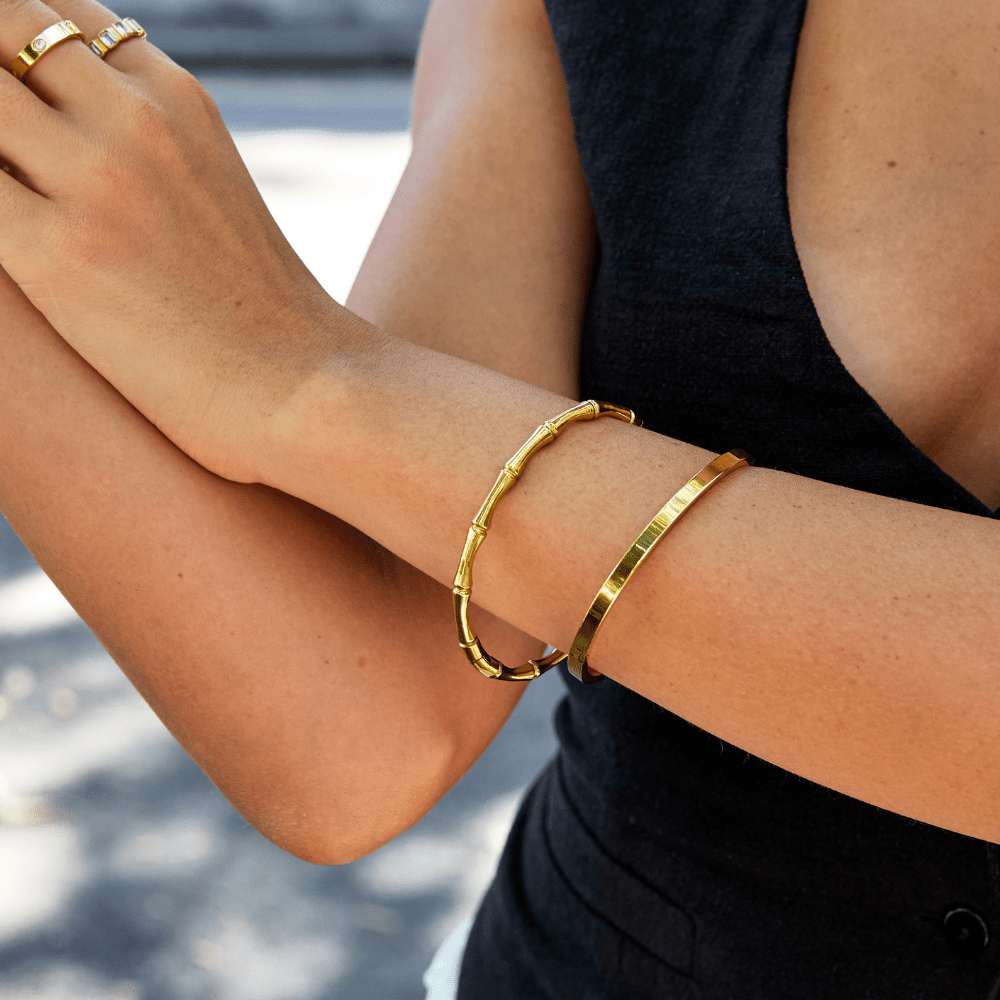 Ara Elegant Golden Bamboo Bangle