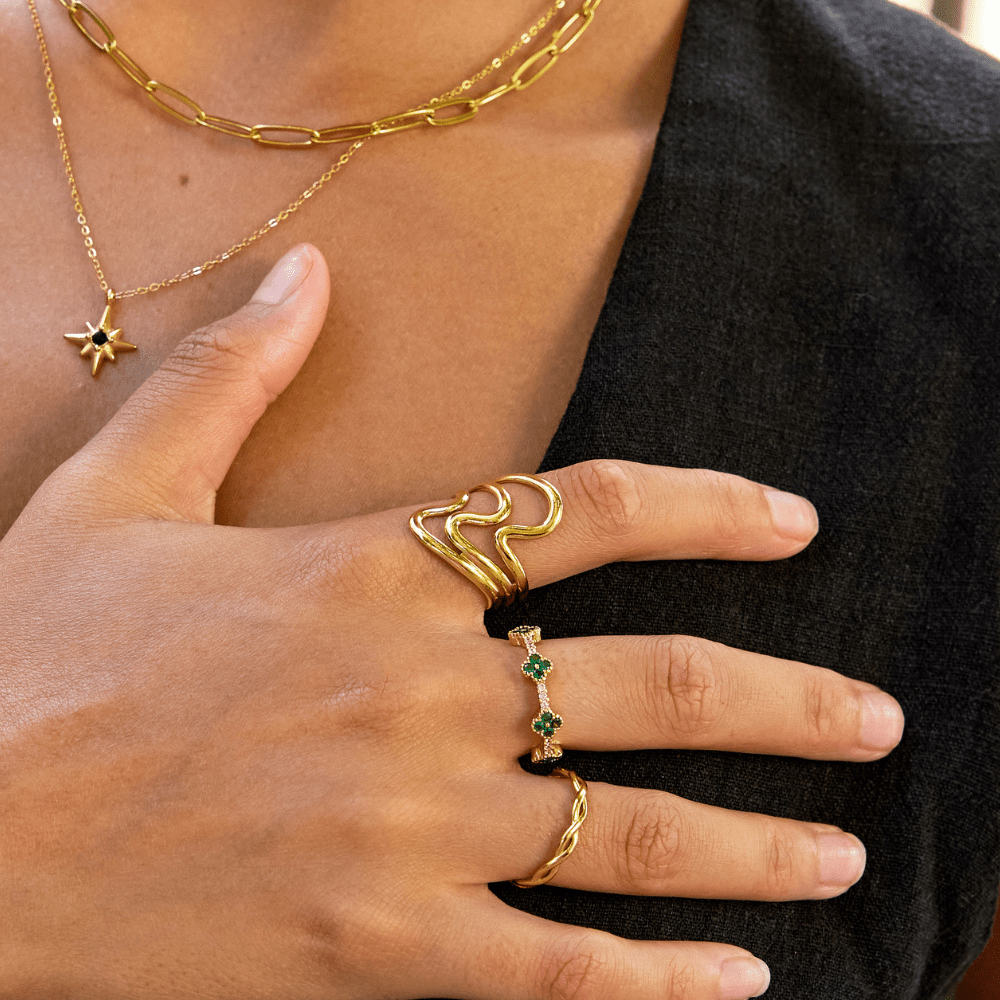 Gylne Bølger Gaveinnpakningsring