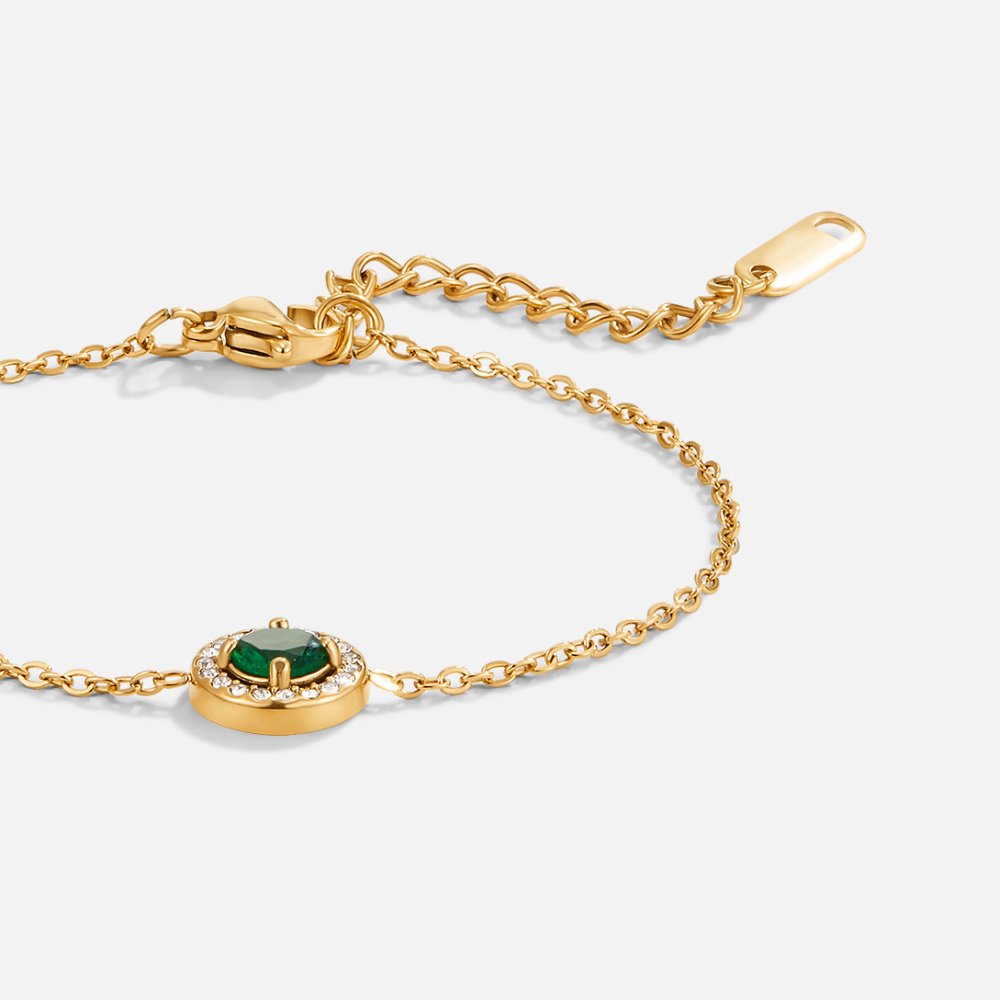 Grønn Smaragd Krystall Armbånd