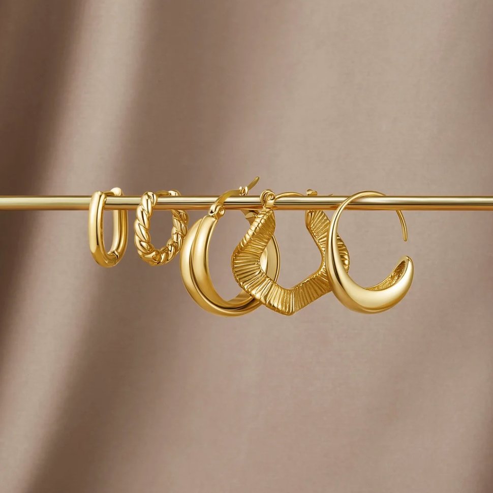 Talia Gull Hoop Øreringer